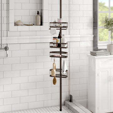 Nafrance Adjustable Tension Pole Shower Caddy